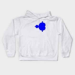 Solid Blue on White Mandelbrot Kids Hoodie